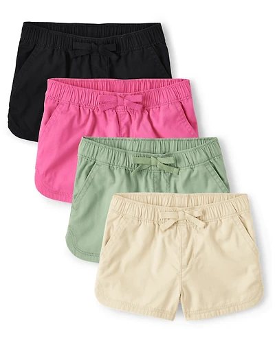 Baby And Toddler Girls Pull On Shorts 4-Pack