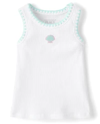 Baby And Toddler Girls Embroidered Seashell 2-Piece Outfit Set