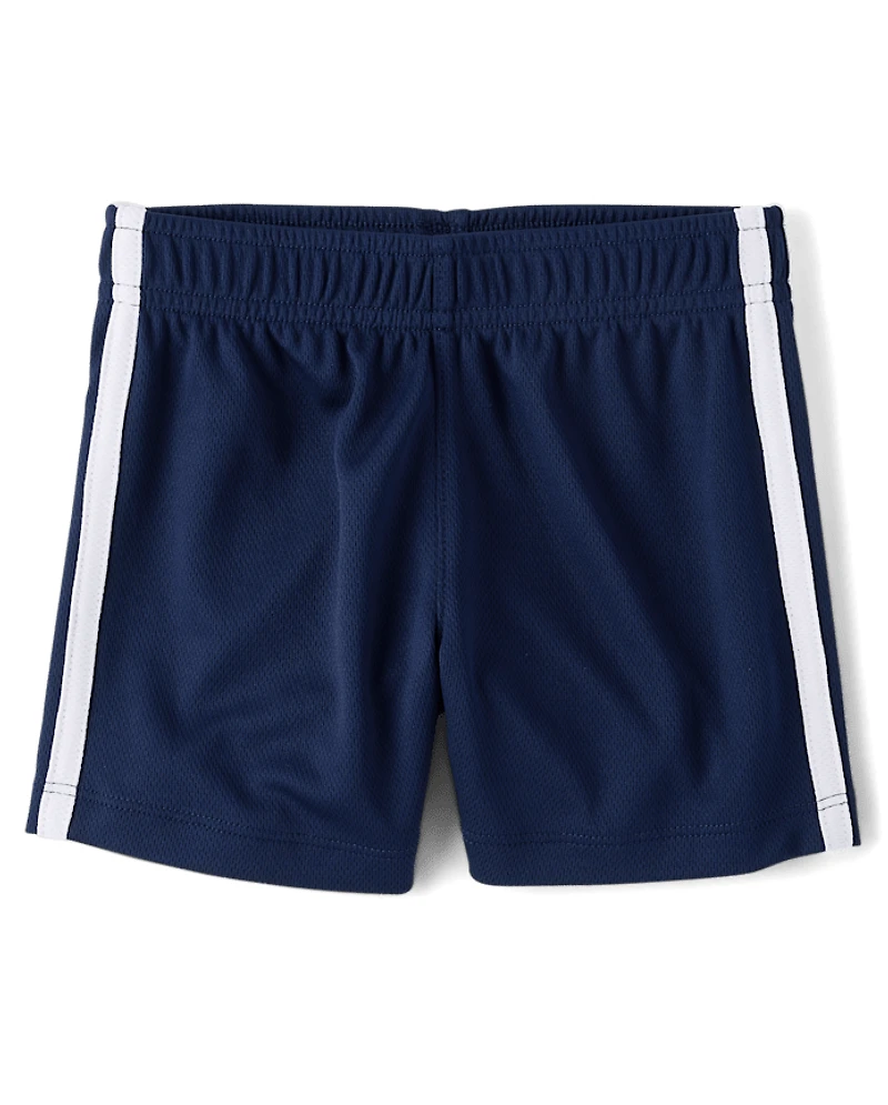 Baby And Toddler Boys Quick Dry Striped Lined Mesh Active Shorts 4-Pack