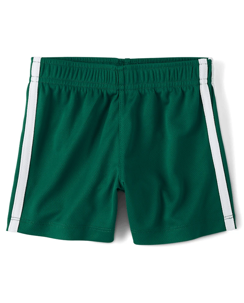 Baby And Toddler Boys Quick Dry Striped Lined Mesh Active Shorts 4-Pack