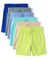 Kids Quick Dry Side Stripe Mesh Active Shorts 6-Pack