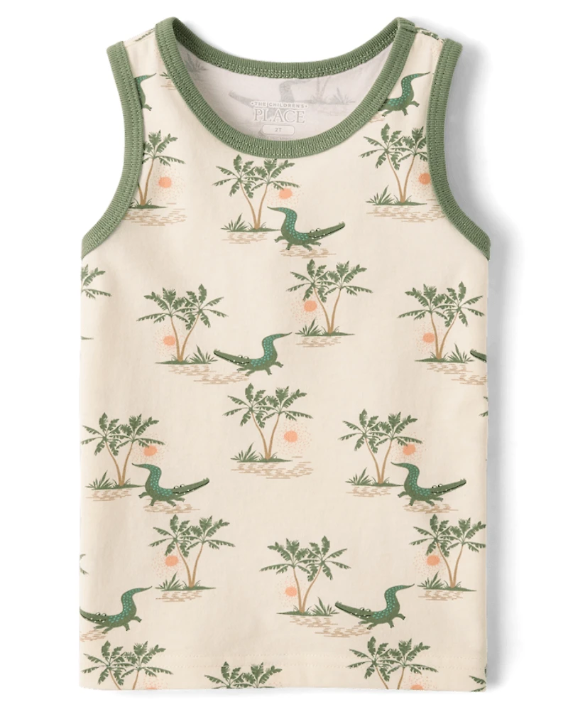 Baby And Toddler Boys Crocodile Tank Top 3-Pack
