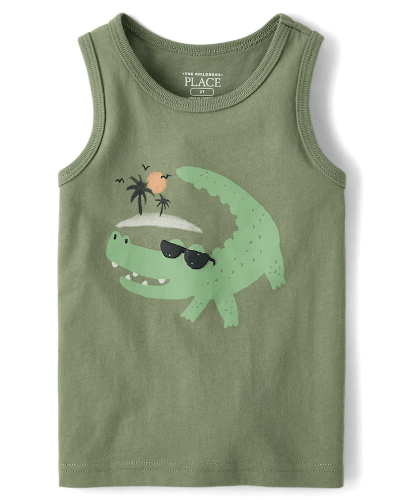 Baby And Toddler Boys Crocodile Tank Top 3-Pack
