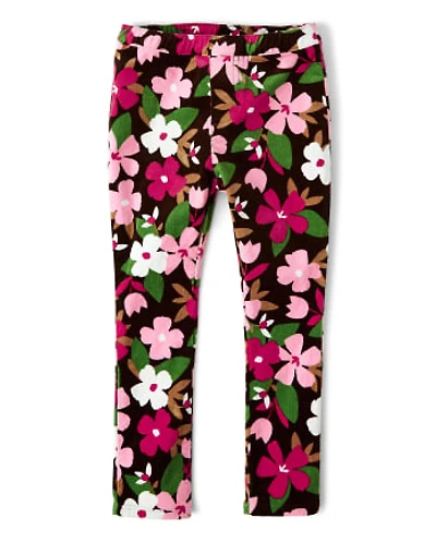 Girls Floral Corduroy Jeggings - Pony Club