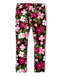 Girls Floral Corduroy Jeggings - Pony Club