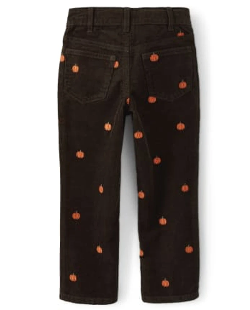 Boys Embroidered Corduroy Pants - Lil Pumpkin