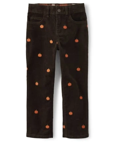Boys Embroidered Corduroy Pants - Lil Pumpkin