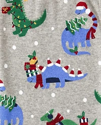 Boys Christmas Dino Cotton 2-Piece Pajamas - Gymmies