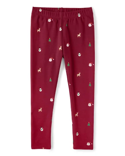 Girls Christmas Leggings - Ho