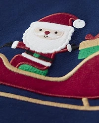 Boys Embroidered Santa's Sleigh Top - Ho