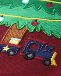 Boys Embroidered Christmas Tree Top - Ho