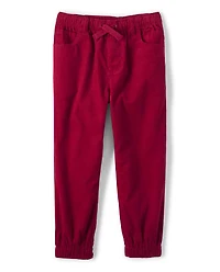 Boys Corduroy Pull On Jogger Pants - Reindeer Cheer