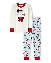 Kids Snowman Cotton 2-Piece Pajamas - Gymmies