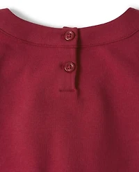Girls Jeweled Ponte Dress - Family Celebrations Red