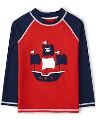 Rashguard pour garçon à motif de bateau pirate - Splish-Splash