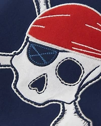 Boys Embroidered Skull Top - Aye Matey