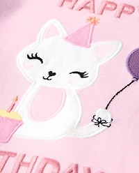 Girls Birthday Cat Snug Fit Cotton Pajamas - Gymmies