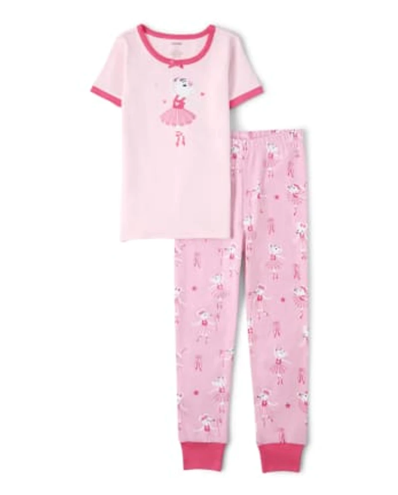 Girls Ballerina Snug Fit Cotton Pajamas - Gymmies
