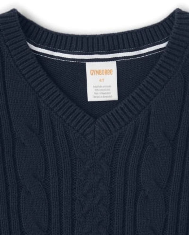 Boys Cable Knit Sweater Vest - Uniform
