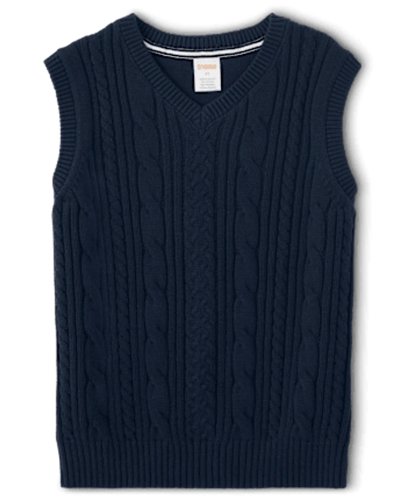 Boys Cable Knit Sweater Vest - Uniform