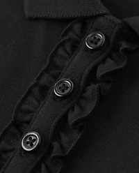 Girls Stain-Resistant Ruffle Polo