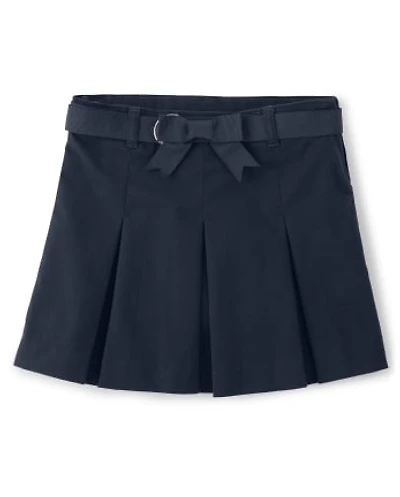 Girls Stain and Wrinkle-Resistant Pleated Skort