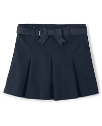 Girls Stain and Wrinkle-Resistant Pleated Skort