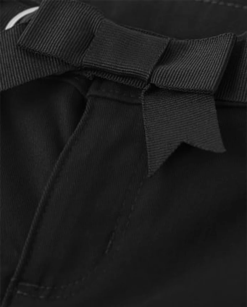 Pantalon chino ceinturé antitaches et infroissable pour fille