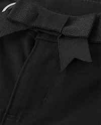 Pantalon chino ceinturé antitaches et infroissable pour fille