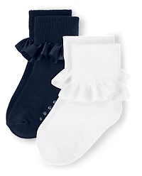 Girls Ruffle Socks 2-Pack - Uniform