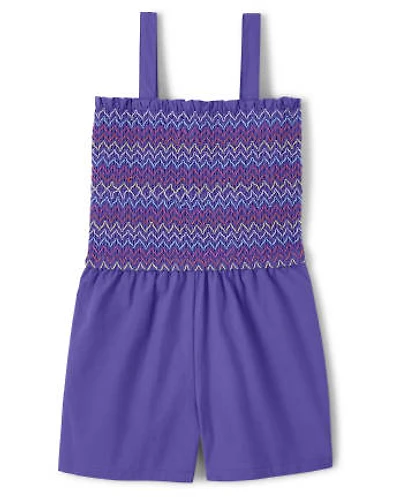 Girls Smocked Romper - Music Festival