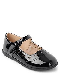 Girls Perforated Mary Jane Flats - Uniform