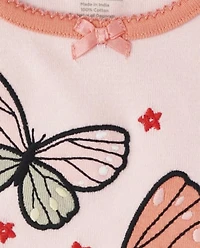 Girls Butterfly Snug Fit Cotton Pajamas - Gymmies