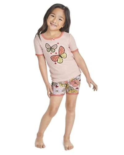 Girls Butterfly Snug Fit Cotton Pajamas - Gymmies