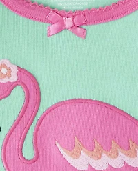 Girls Flamingo Snug Fit Cotton Pajamas - Gymmies