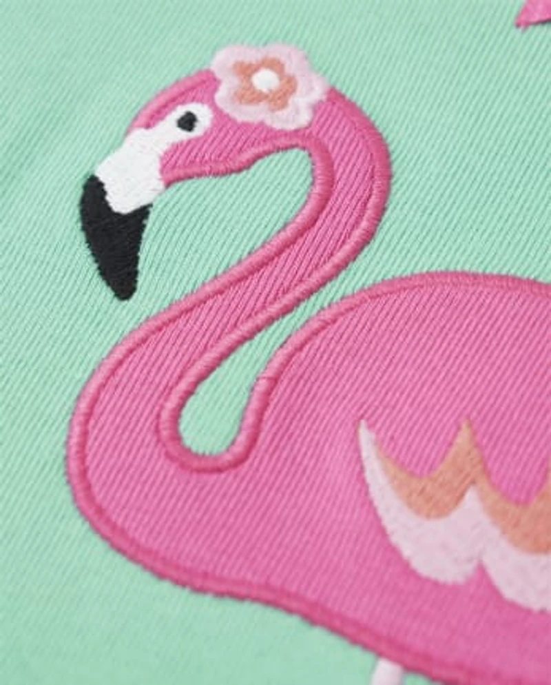 Girls Flamingo Snug Fit Cotton Pajamas - Gymmies