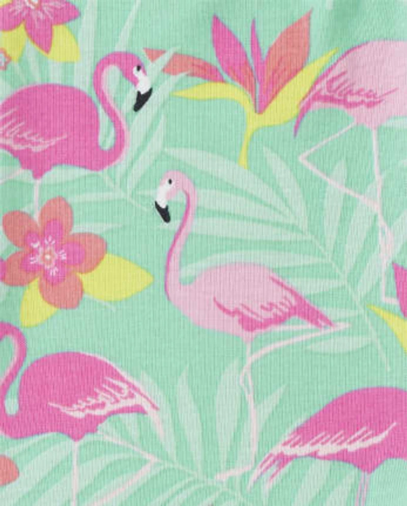 Girls Flamingo Snug Fit Cotton Pajamas - Gymmies