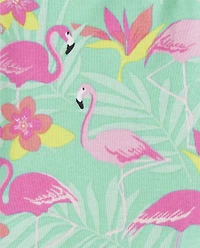 Girls Flamingo Snug Fit Cotton Pajamas - Gymmies