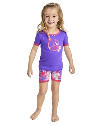 Girls Peace Snug Fit Cotton Pajamas - Gymmies