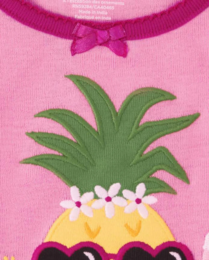 Girls Pineapple Snug Fit Cotton Pajamas - Gymmies