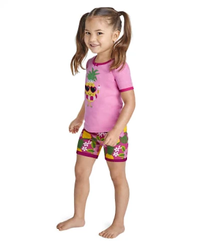 Girls Pineapple Snug Fit Cotton Pajamas - Gymmies