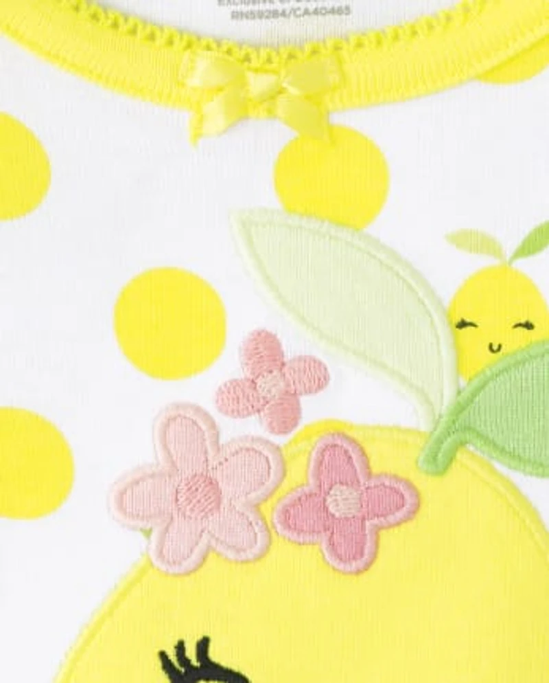 Girls Lemon Snug Fit Cotton Pajamas - Gymmies