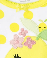 Girls Lemon Snug Fit Cotton Pajamas - Gymmies