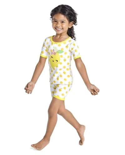 Girls Lemon Snug Fit Cotton Pajamas - Gymmies