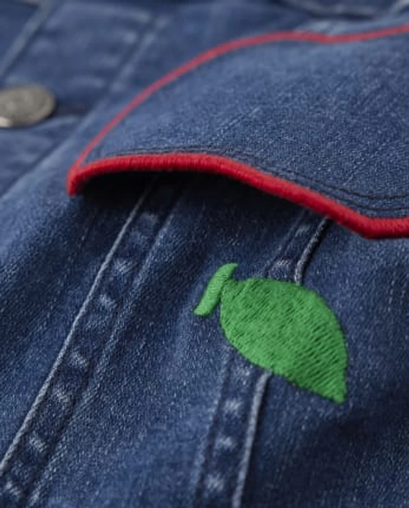 Girls Apple Denim Jacket - Head of the Class