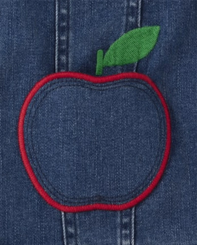 Girls Apple Denim Jacket - Head of the Class