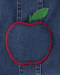 Girls Apple Denim Jacket - Head of the Class
