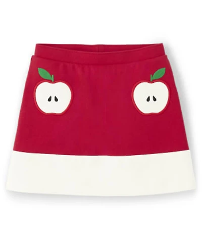 Girls Applique Apple Ponte Skort - Head of the Class