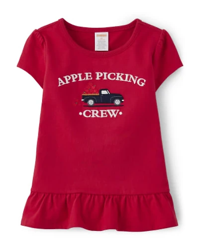 Girls Matching Family Apple Picking Top - Head of the Class