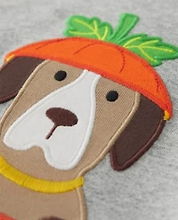 Boys Embroidered Dog Raglan Top - Trick or Treat